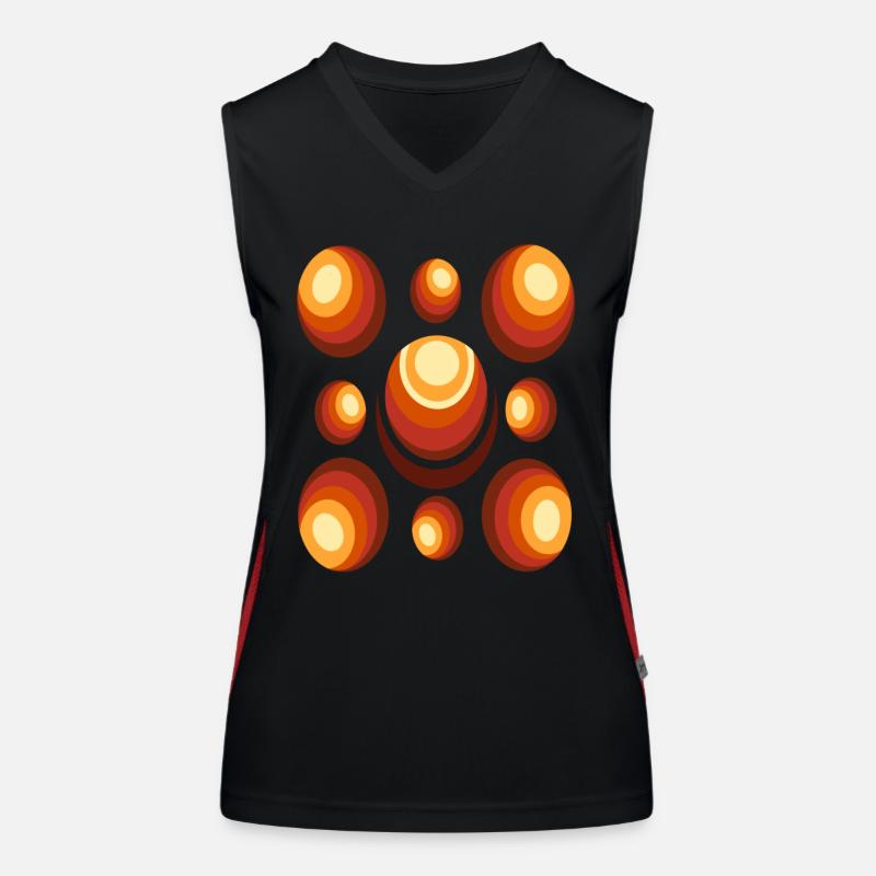 70s Wallpaper Pattern Retro Circle Pattern Women's Functional Contrast Tank Top