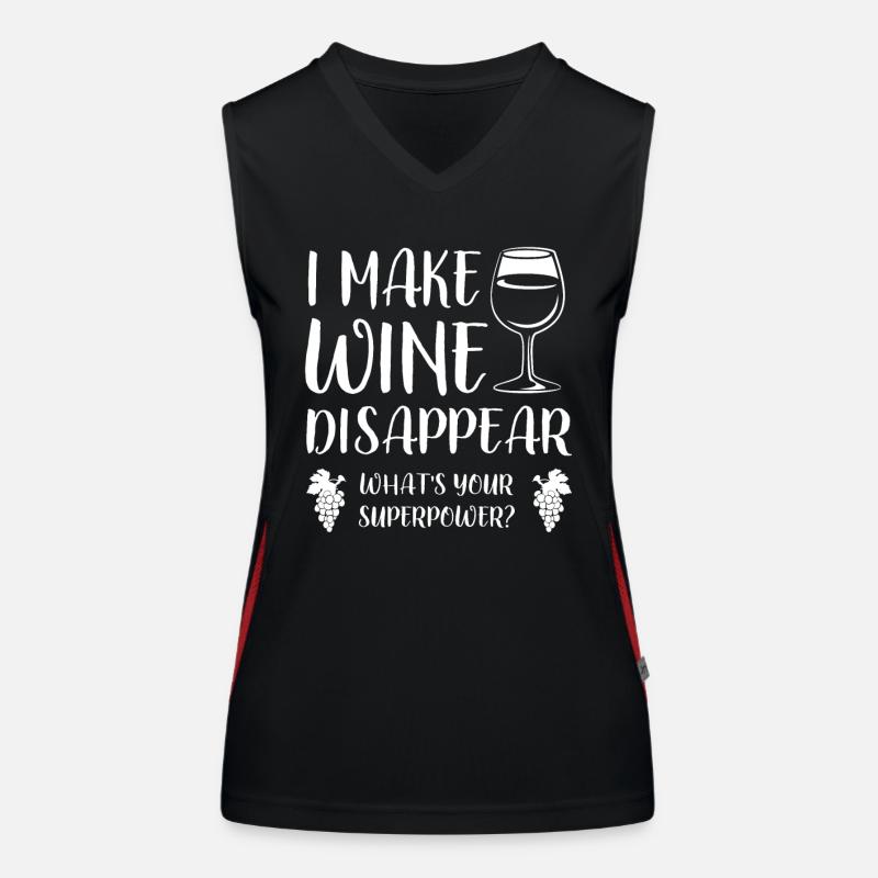 Ich lasse Wein verschwinden - Weinkenner - Spruch Funktionelles Kontrast-Tank Top für Frauen
