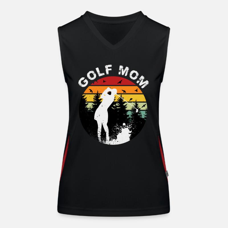 Golf Mom Muttertag Golferin Golf spielen Golfplatz Funktionelles Kontrast-Tank Top für Frauen