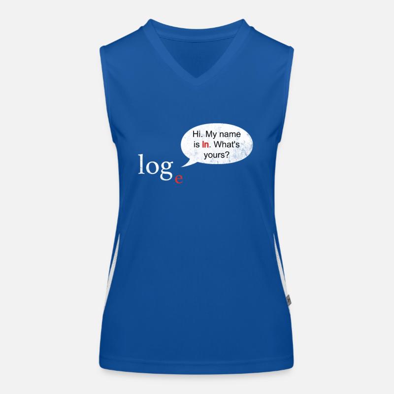 Math Logarithm Log ln Joke Teacher Mathematics Women's Functional Contrast Tank Top