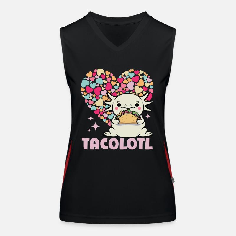 Axolotl Taco Herz Valentinstag Geschenk Kawaii Funktionelles Kontrast-Tank Top für Frauen