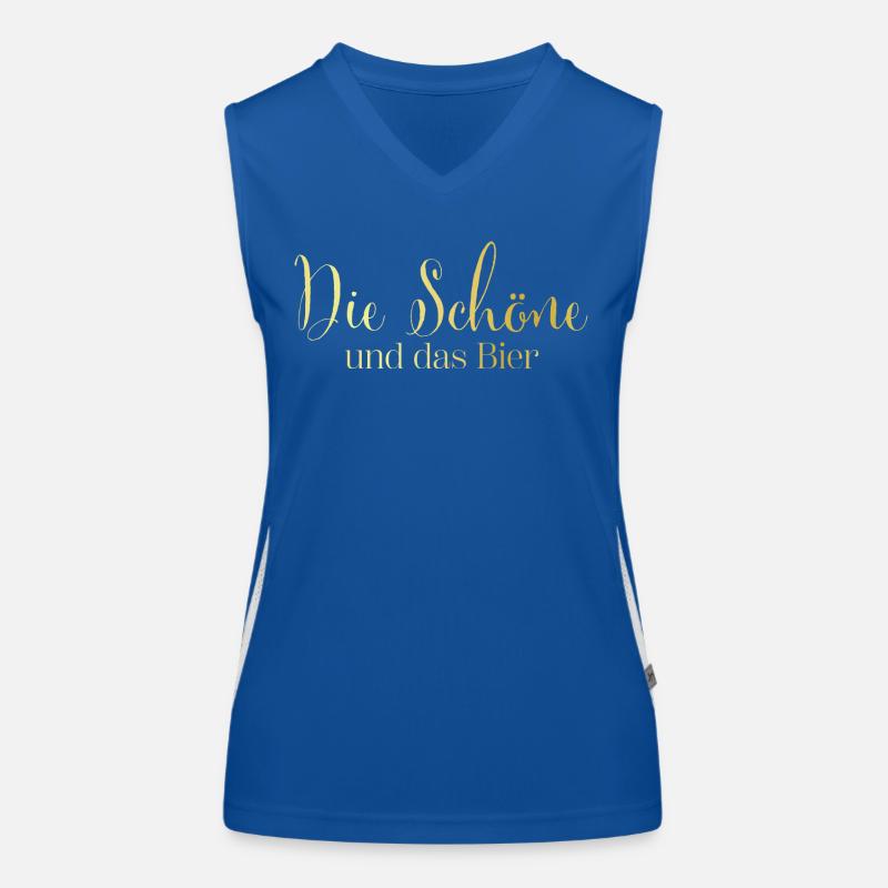 Die Schöne und das Bier Funktionelles Kontrast-Tank Top für Frauen