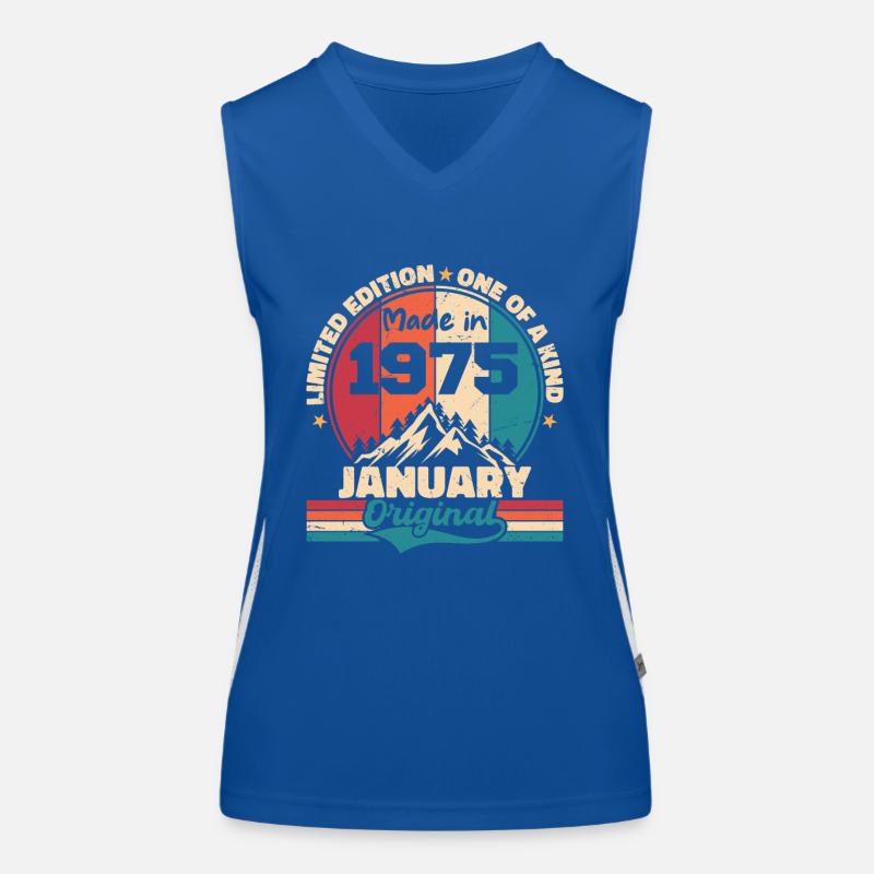 Geburtstagsgeschenk Januar 1975 Limited Edition Funktionelles Kontrast-Tank Top für Frauen