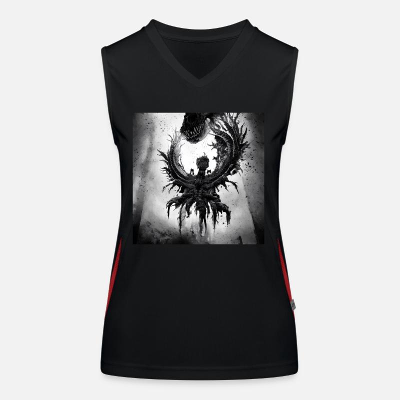 Schwarzer Engel Funktionelles Kontrast-Tank Top für Frauen