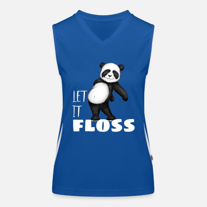 Panda Bär Let it Floss Laß es fliessen Geschenk Funktionelles Kontrast-Tank Top für Frauen