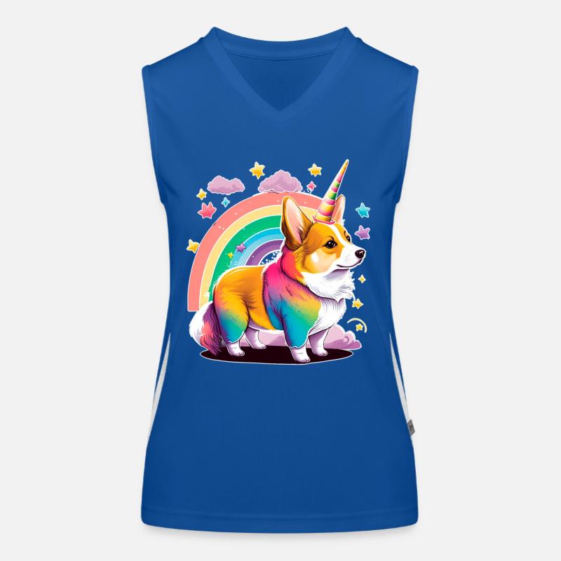 Einhorn Corgi Funktionelles Kontrast-Tank Top für Frauen