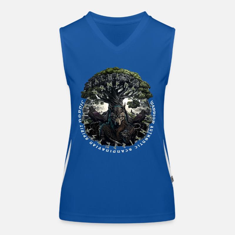 Wikinger Valhalla Wolf Odins Funktionelles Kontrast-Tank Top für Frauen
