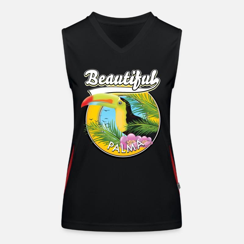 Wunderschönes Palma Tukan Reiselogo Funktionelles Kontrast-Tank Top für Frauen