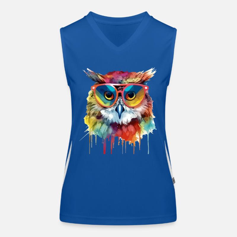 Hacko die Eule Funktionelles Kontrast-Tank Top für Frauen