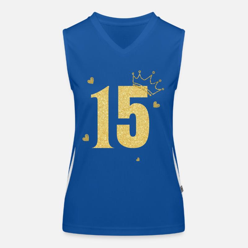 15th anniversary golden crown Women's Functional Contrast Tank Top