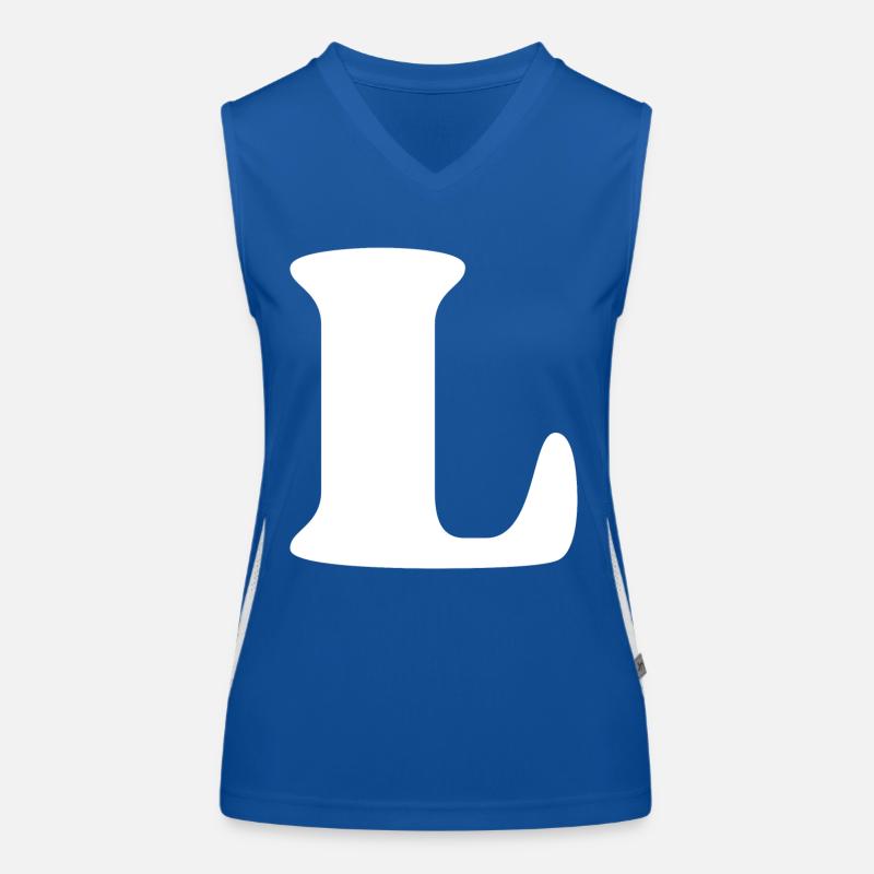 Buchstabe l Funktionelles Kontrast-Tank Top für Frauen