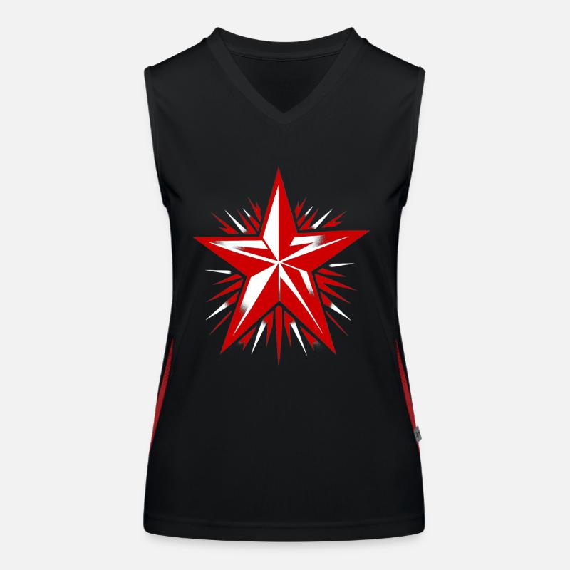 Red Star, Communism, Marxism Women's Functional Contrast Tank Top