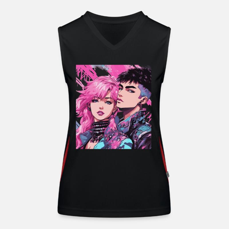 Mode der 80er Jahre Funktionelles Kontrast-Tank Top für Frauen