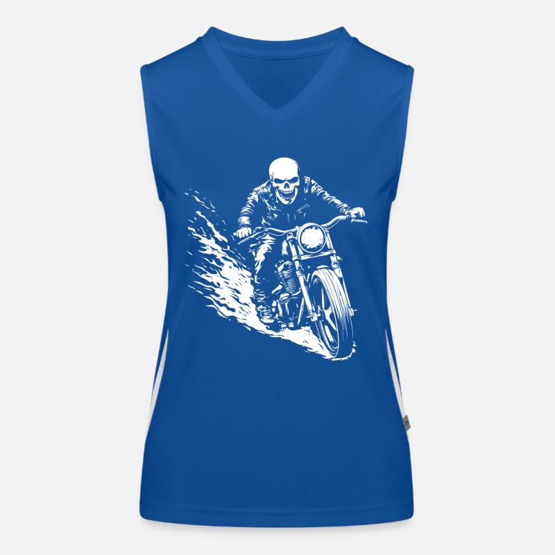 Biker Totenkopf Motorrad Geschenk Funktionelles Kontrast-Tank Top für Frauen