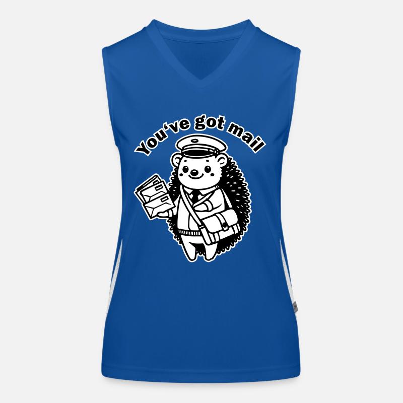 Postbote Igel - "Du hast Post" Design Funktionelles Kontrast-Tank Top für Frauen