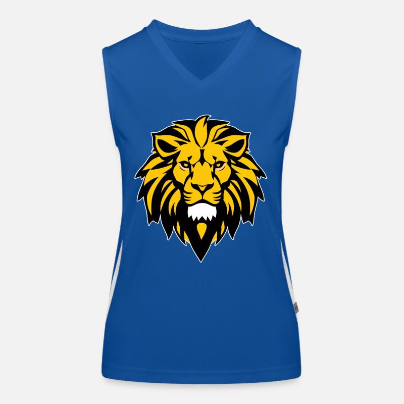 Löwe - Logo -Gelb Funktionelles Kontrast-Tank Top für Frauen