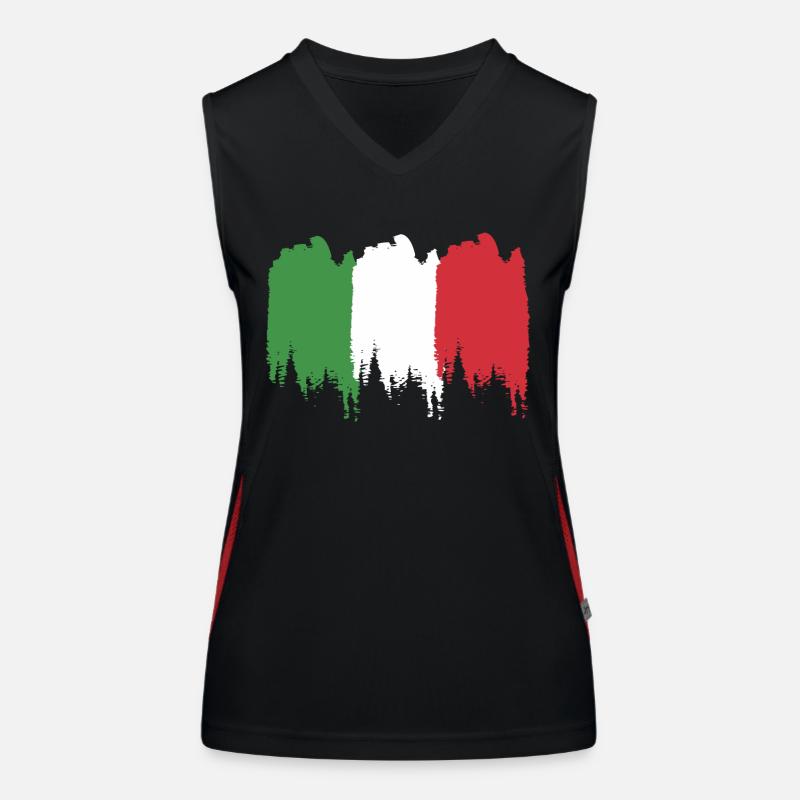 Drapeau de l’Italie Drapeau du pays Débardeur respirant contrasté Femme