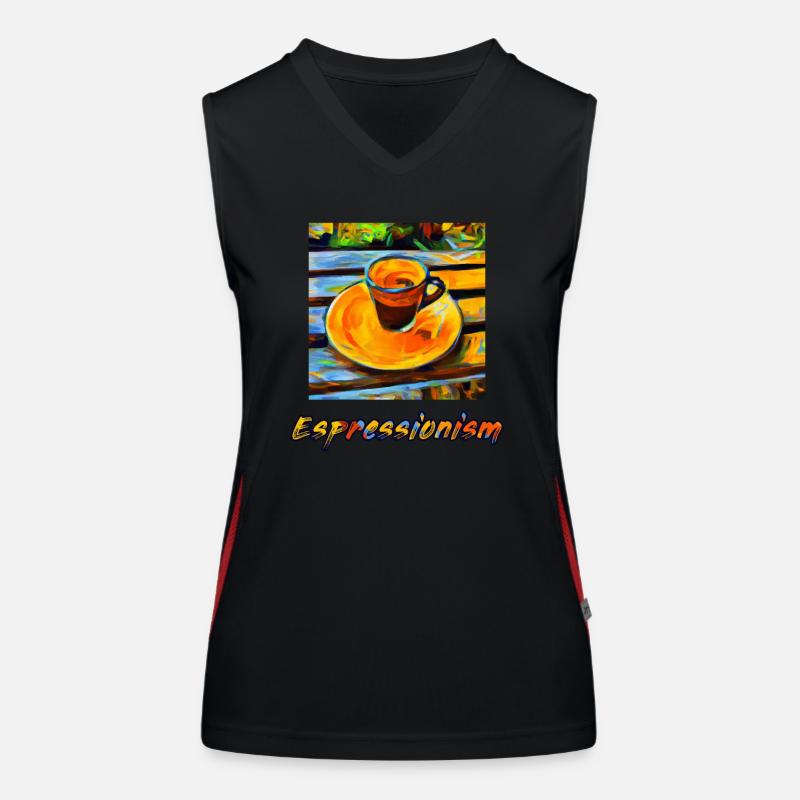 An expressionism espresso becomes espressionism Women's Functional Contrast Tank Top