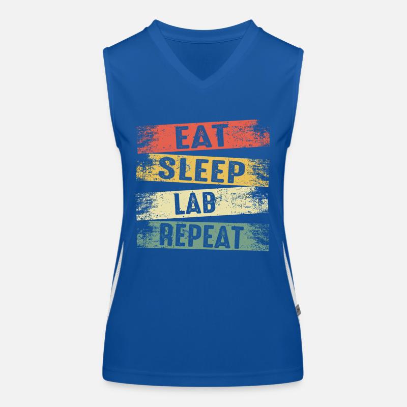Eat sleep lab repeat Funktionelles Kontrast-Tank Top für Frauen
