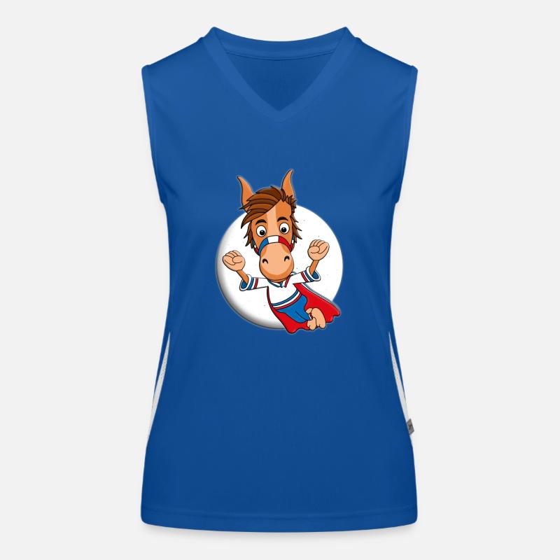PFERD - SUPERHELD - MONDSCHEIN - HELD - PONY Funktionelles Kontrast-Tank Top für Frauen