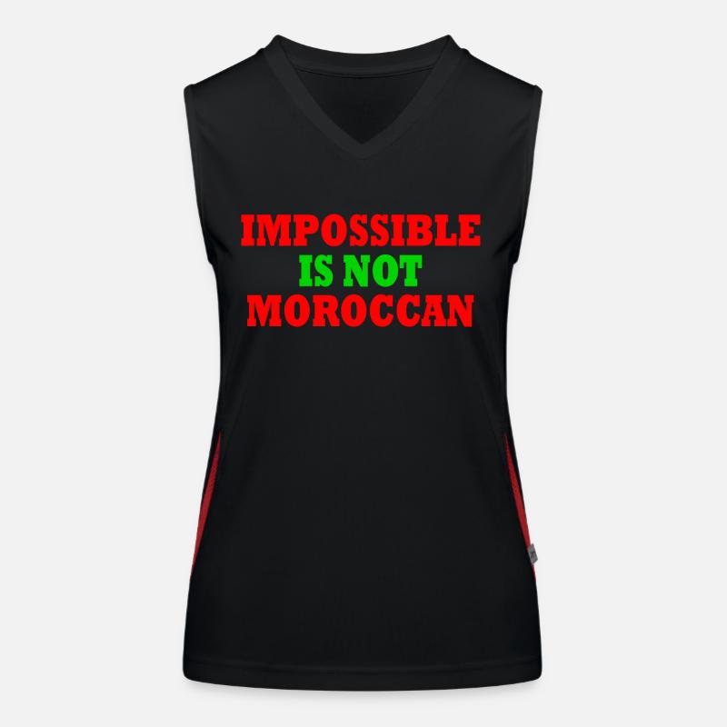 impossible is not moroccan - morocco Women's Functional Contrast Tank Top