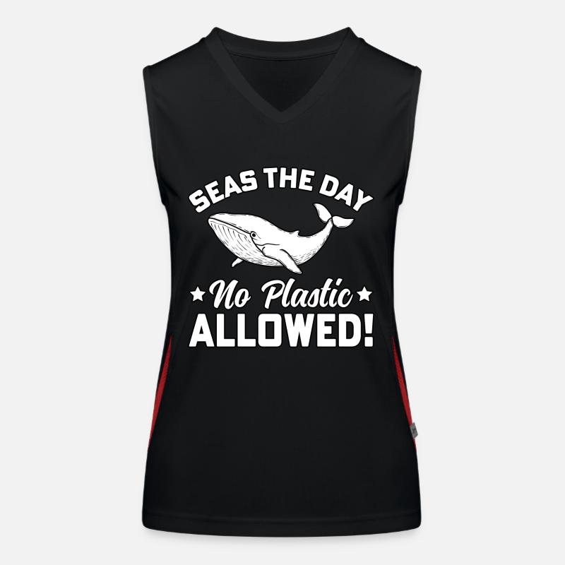 Seas the day no plastic allowed Women's Functional Contrast Tank Top