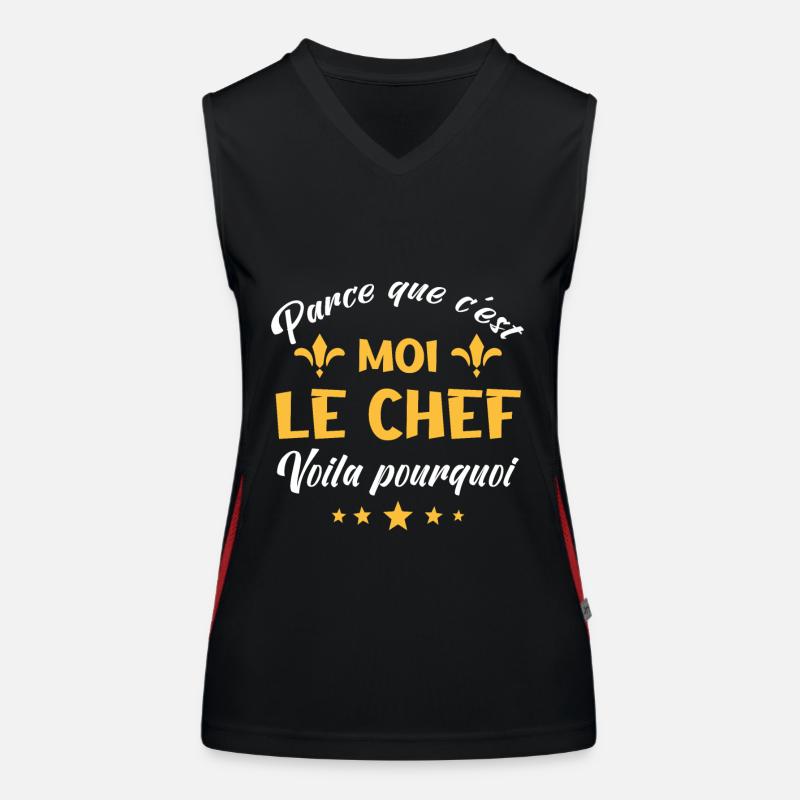 parce que c'est moi le chef Débardeur respirant contrasté Femme