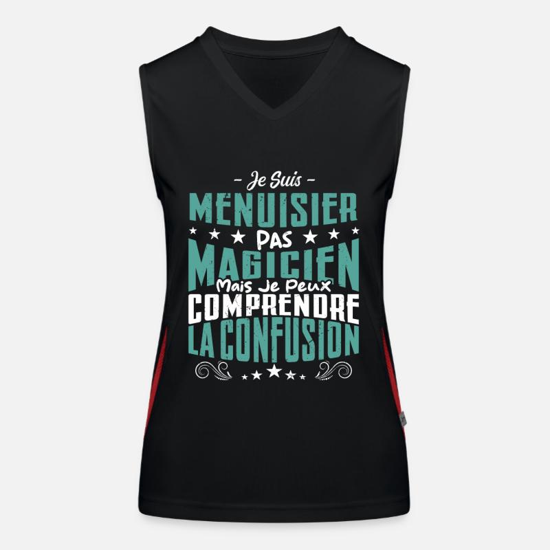 Je Suis menuisier Pas Magicien Débardeur respirant contrasté Femme