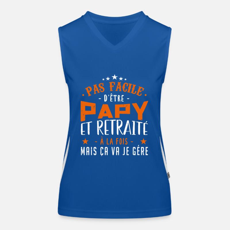 je suis un papy retraité Débardeur respirant contrasté Femme