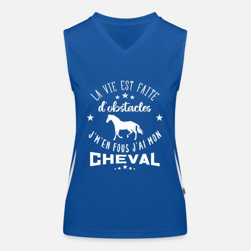 cheval équitation la vie est faite d'obstacles Débardeur respirant contrasté Femme