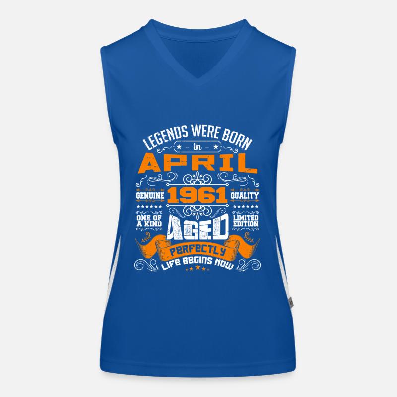 Legenden wurden im April 1961 geboren | Weinlese Funktionelles Kontrast-Tank Top für Frauen