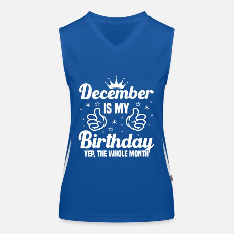 Décembre est le mois de mon anniversaire Débardeur respirant contrasté Femme