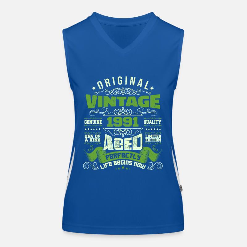 Vintage Geburtstag 1991 - Retro Geschenk Funktionelles Kontrast-Tank Top für Frauen
