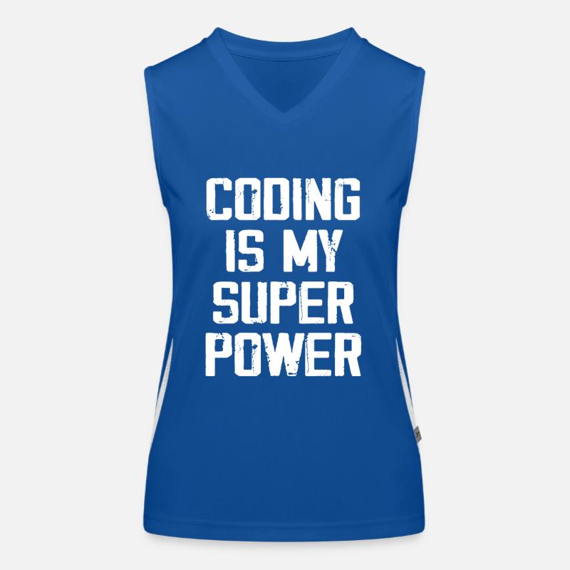 Programmieren ist meine Superkraft - Lustig Funktionelles Kontrast-Tank Top für Frauen