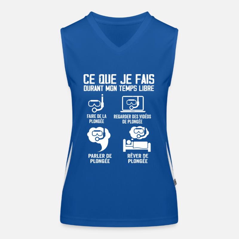 Ce Que Je Fais Durant Mon Temps Libre Plongée Débardeur respirant contrasté Femme
