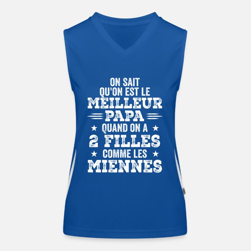 Bester Vater von zwei Mädels Funktionelles Kontrast-Tank Top für Frauen