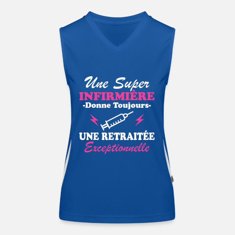 Pensionierte Krankenschwester Humor Ruhestandsgeschenk Funktionelles Kontrast-Tank Top für Frauen
