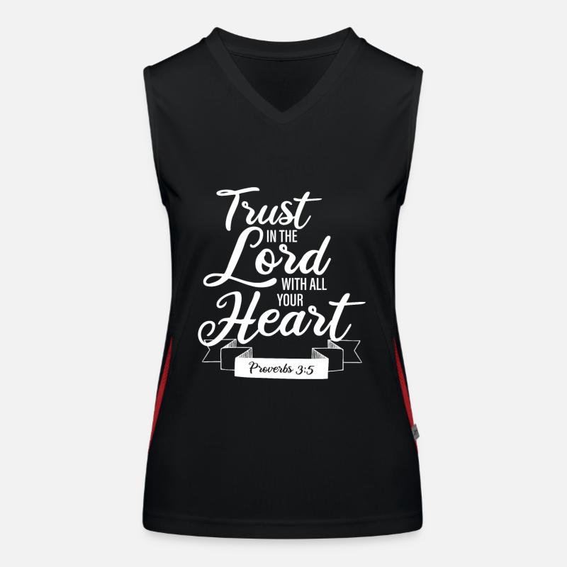 Trust In The Lord With All Your Heart - Proverbs Funktionelles Kontrast-Tank Top für Frauen
