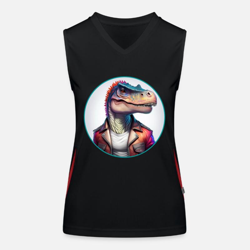 Dinosaur Leather Jacket Women's Functional Contrast Tank Top