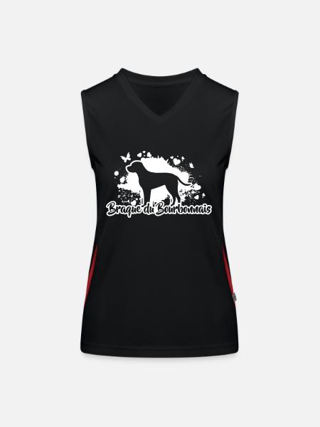 BRAQUE DU BOURBONNAIS Hunde Jagdhunde Wilsigns - Funktionelles Kontrast-Tank Top für Frauen - Schwarz/Rot - Vorne