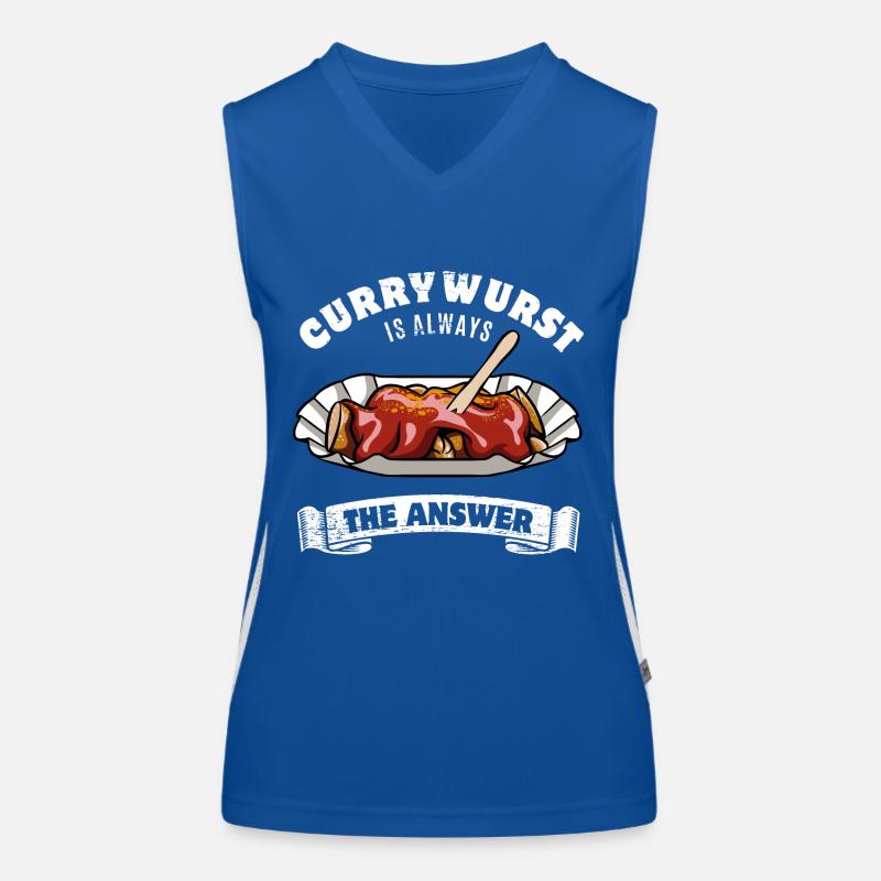 Currywurst is always the answer - Spruch Funktionelles Kontrast-Tank Top für Frauen