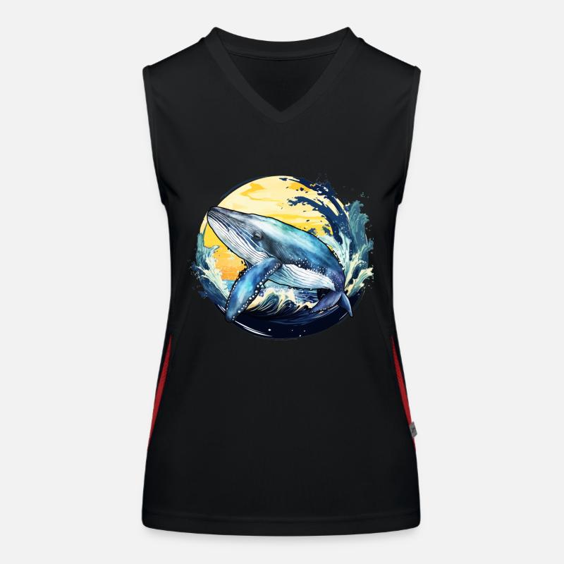 Blauwal Funktionelles Kontrast-Tank Top für Frauen