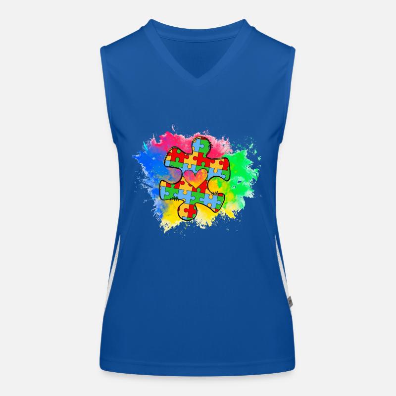 Autismus-Puzzle Funktionelles Kontrast-Tank Top für Frauen
