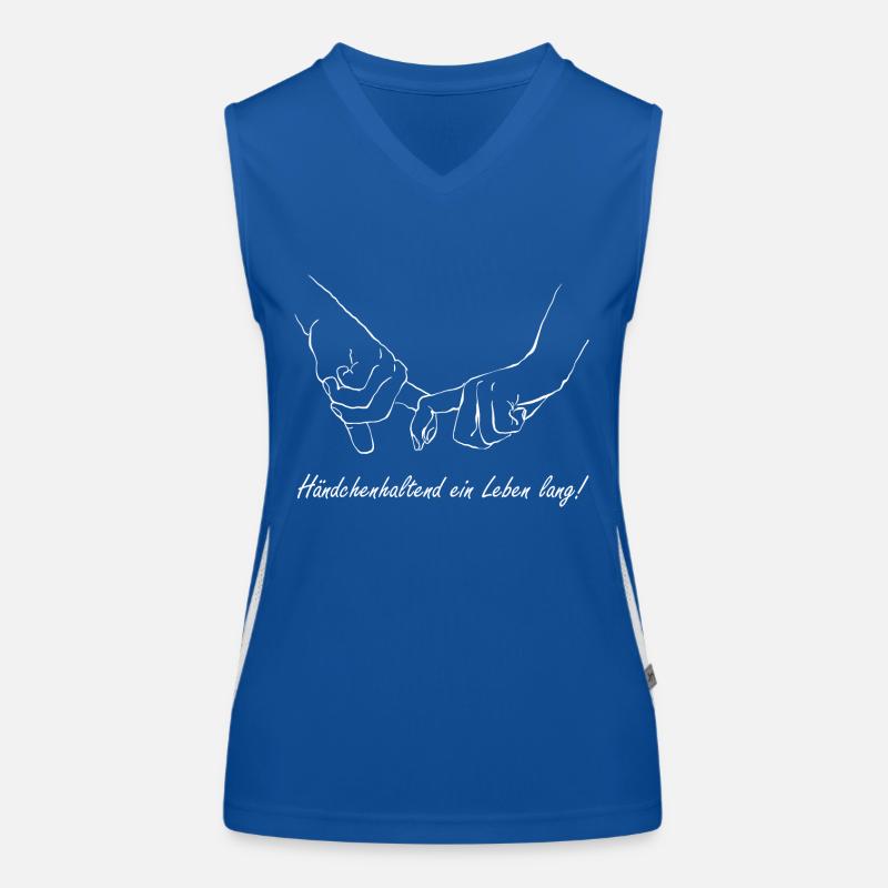 Händchenhaltend ein leben lang zwei Hände halten Funktionelles Kontrast-Tank Top für Frauen