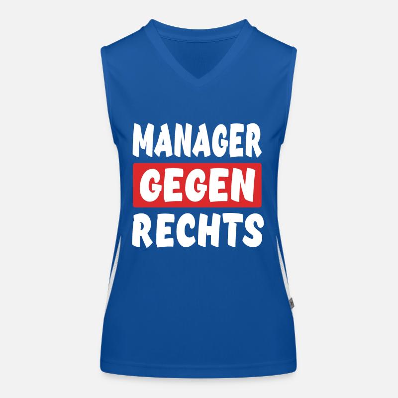 Manager Gegen Rechts - Rechts Nein Danke Funktionelles Kontrast-Tank Top für Frauen