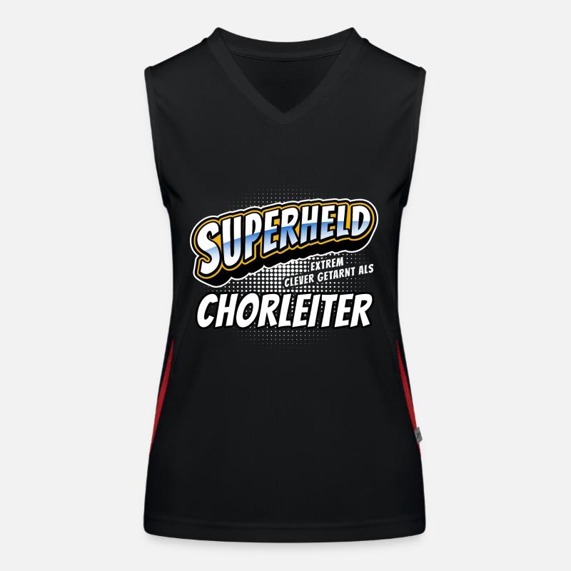 Superheld, clever getarnt als Chorleiter Funktionelles Kontrast-Tank Top für Frauen