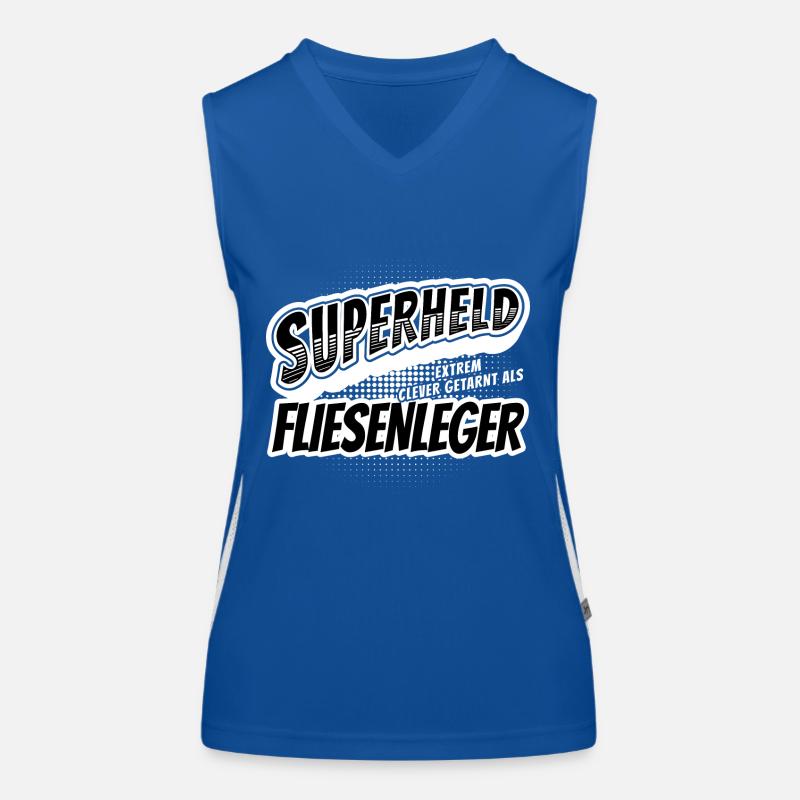 Superheld, clever getarnt als Fliesenleger Funktionelles Kontrast-Tank Top für Frauen