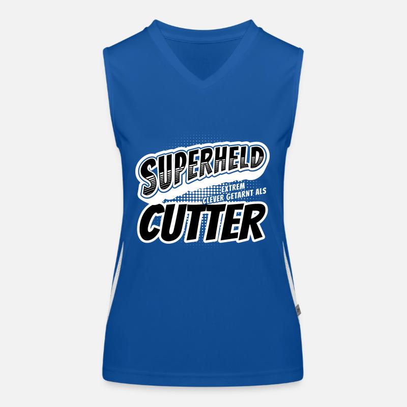 Superheld, clever getarnt als Cutter Funktionelles Kontrast-Tank Top für Frauen