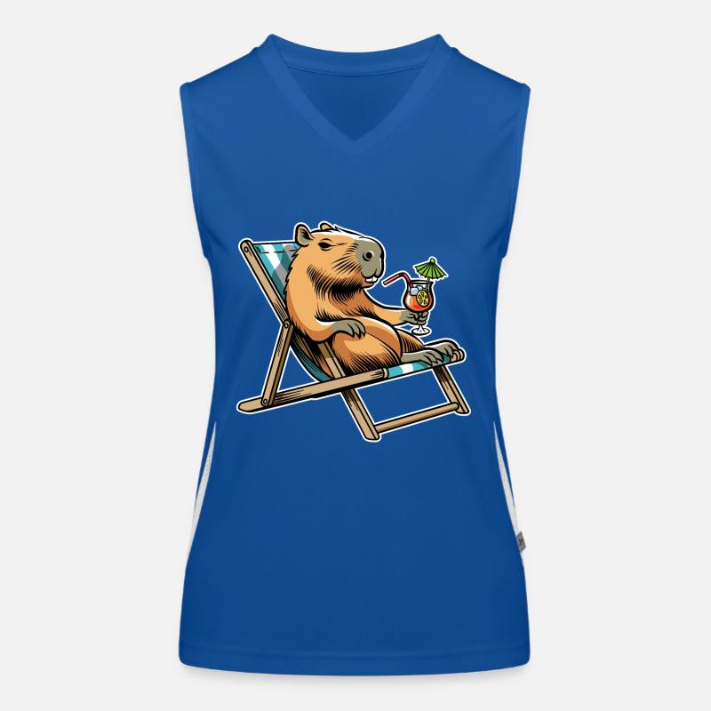 Don't worry be Cappy - Capybara - Urlaub Funktionelles Kontrast-Tank Top für Frauen