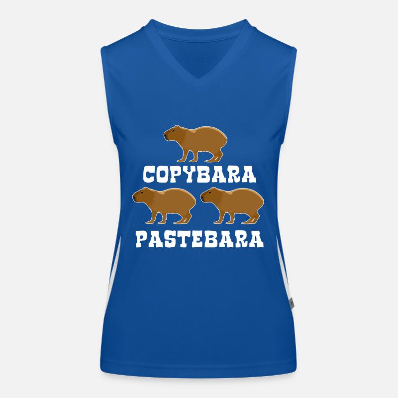Copybara - Capybara Wortspiel - Copy Paste Funktionelles Kontrast-Tank Top für Frauen